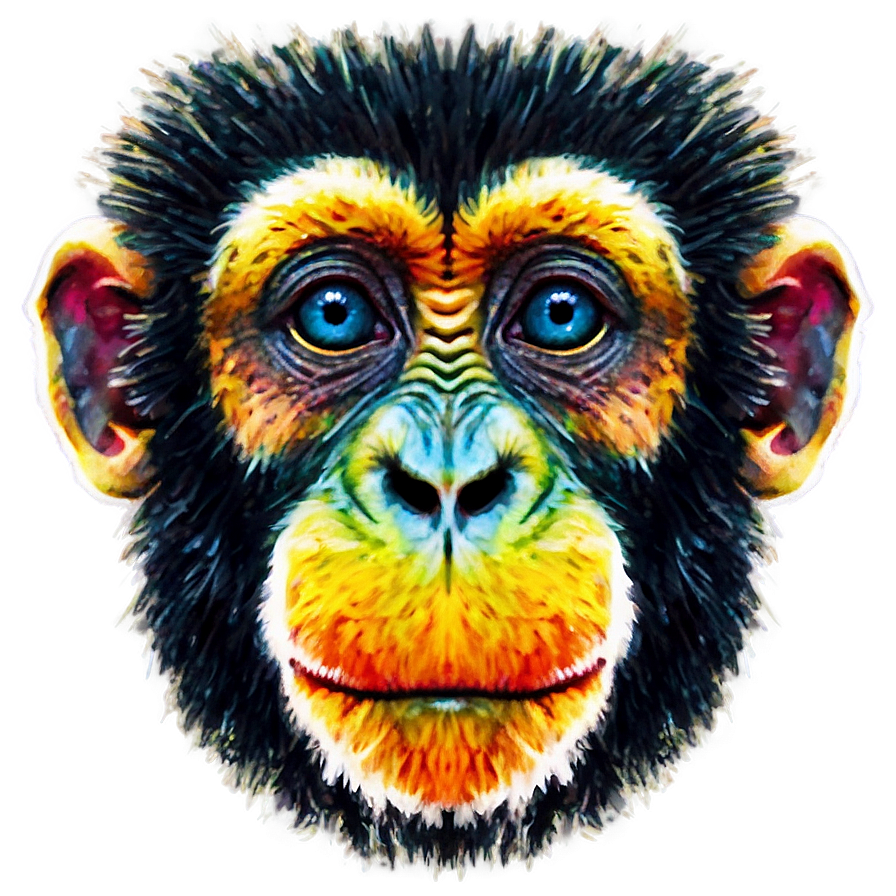 Colorful Monkey Face Artwork Png Rxm PNG