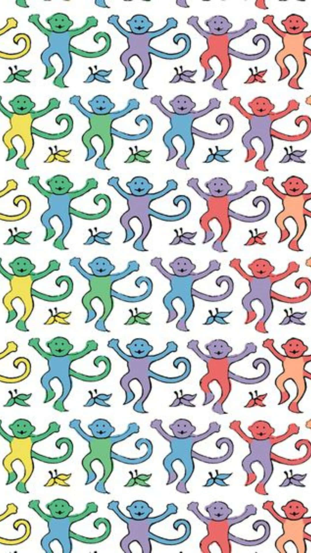 Colorful Monkey Pattern Background Wallpaper