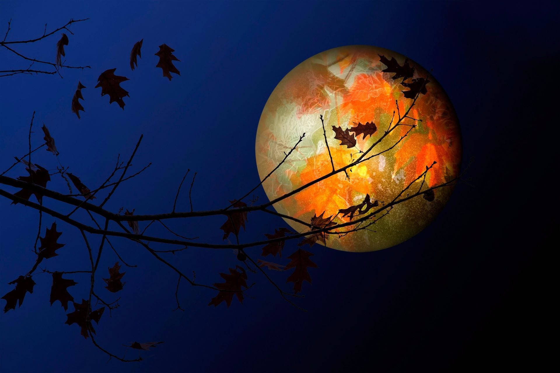 Colorful Moon Night Sky Wallpaper