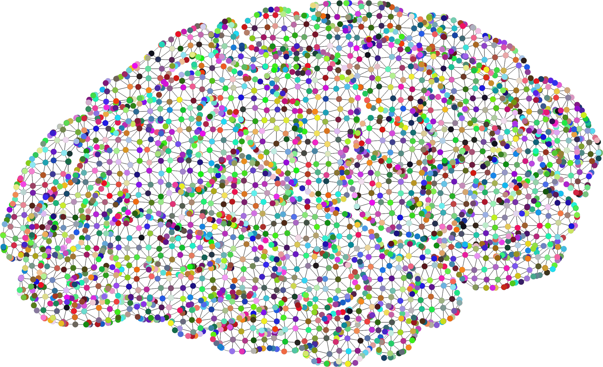Colorful Mosaic Brain Clipart PNG