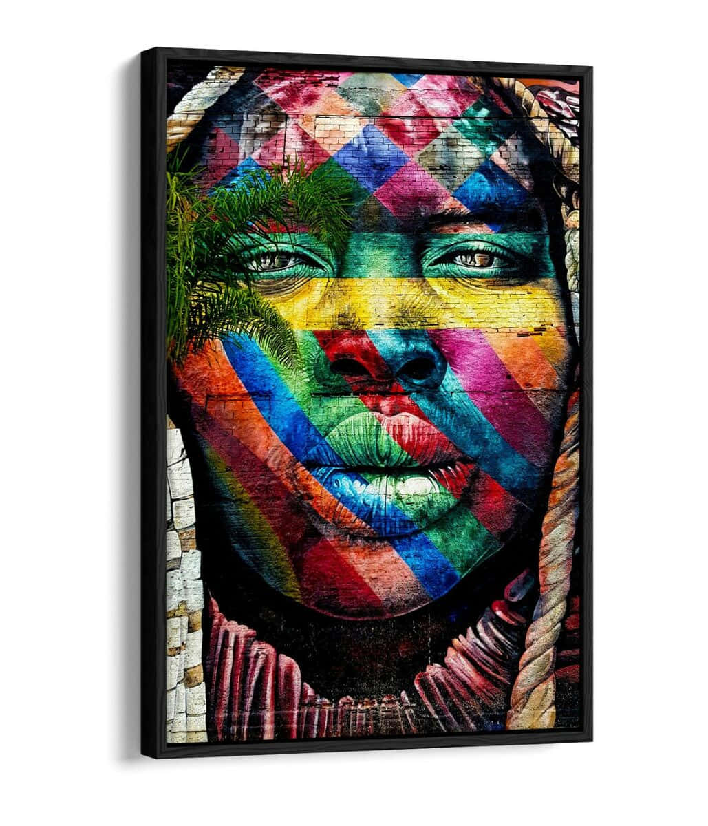 Colorful Mosaic Graffiti Portrait Wallpaper