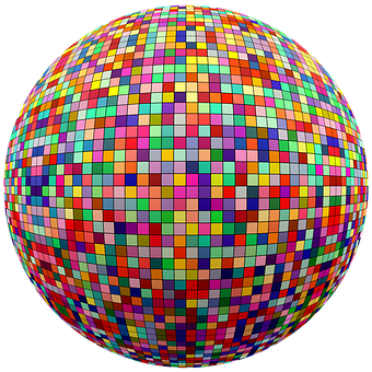Colorful Mosaic Sphere PNG