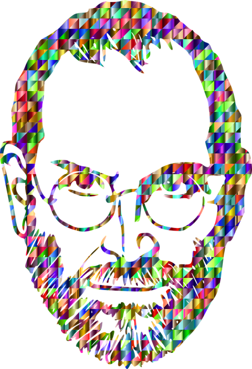 Colorful Mosaic Steve Jobs Portrait PNG