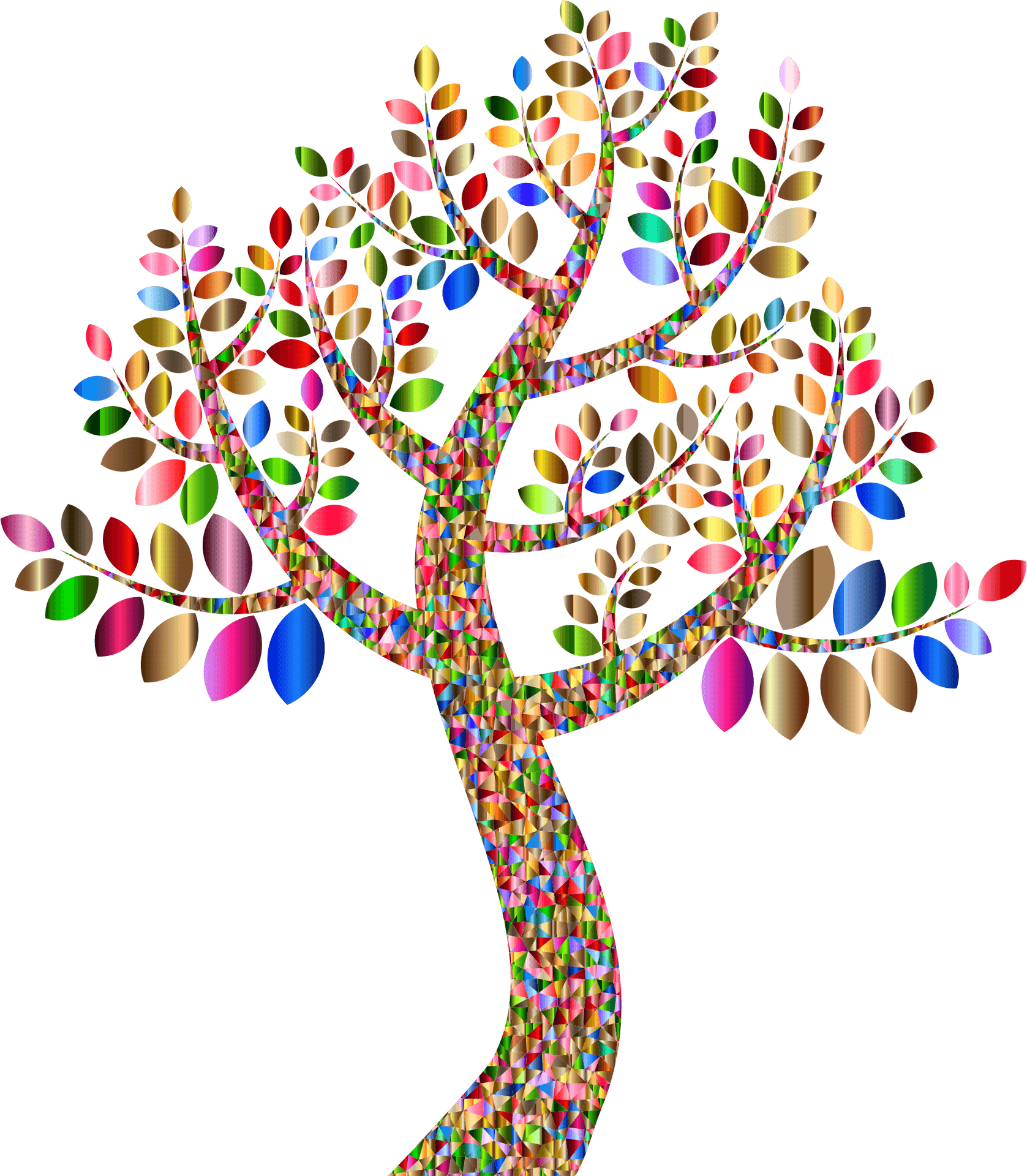 Colorful Mosaic Tree Artwork PNG