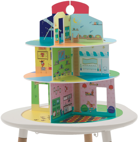 Colorful Multi Level Dollhouse PNG