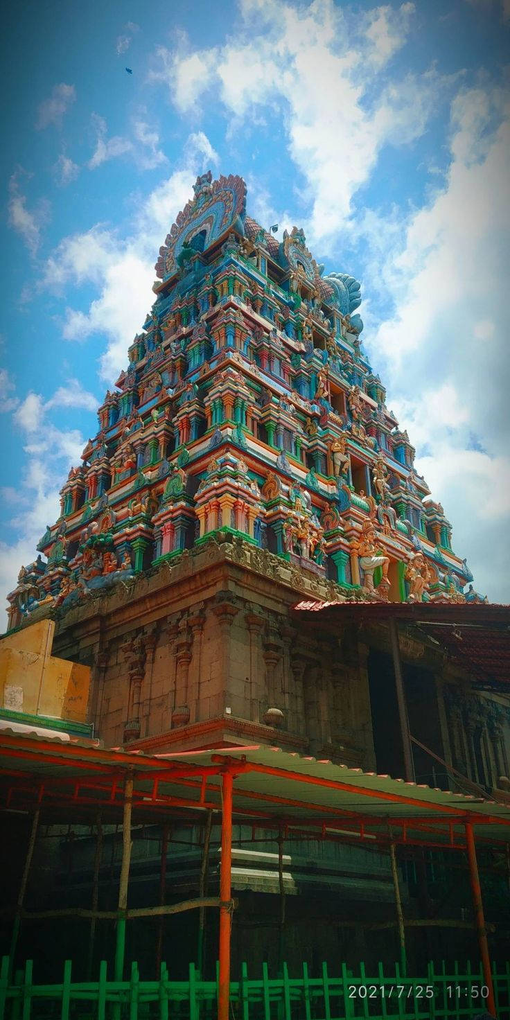 Farverig Murugan Temple Building Billede Wallpaper