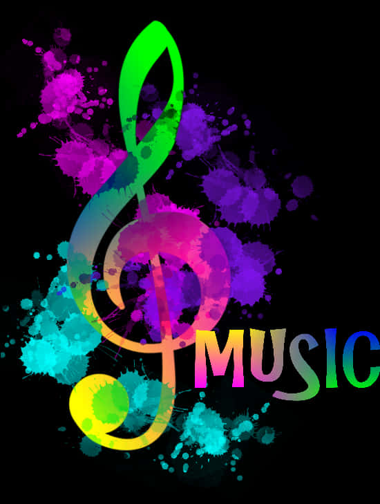 Colorful Music Note Splash PNG