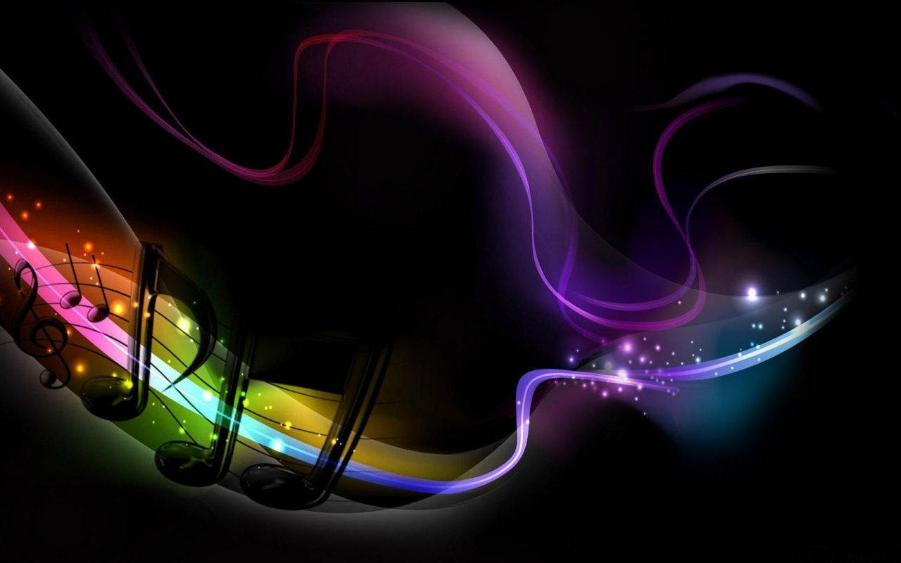 Colorful Music Notes Abstract SVG