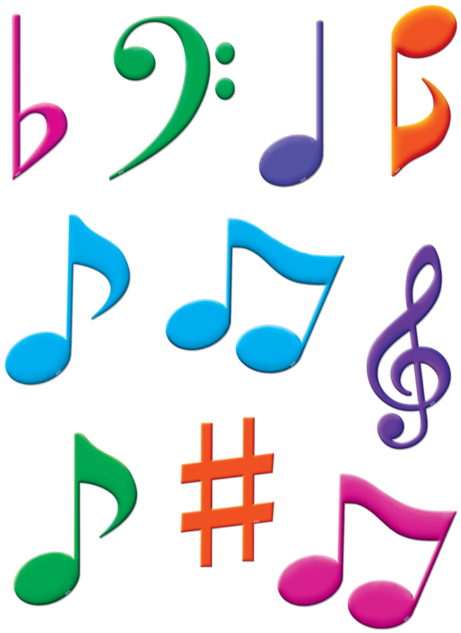 Colorful Music Notes Collection PNG
