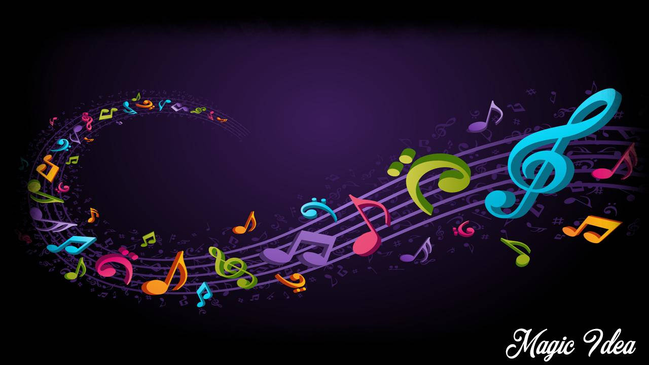 Colorful Musical Notes Abstract SVG