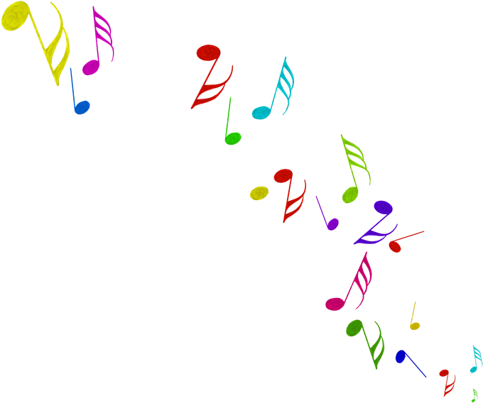 Colorful Musical Notes Background PNG