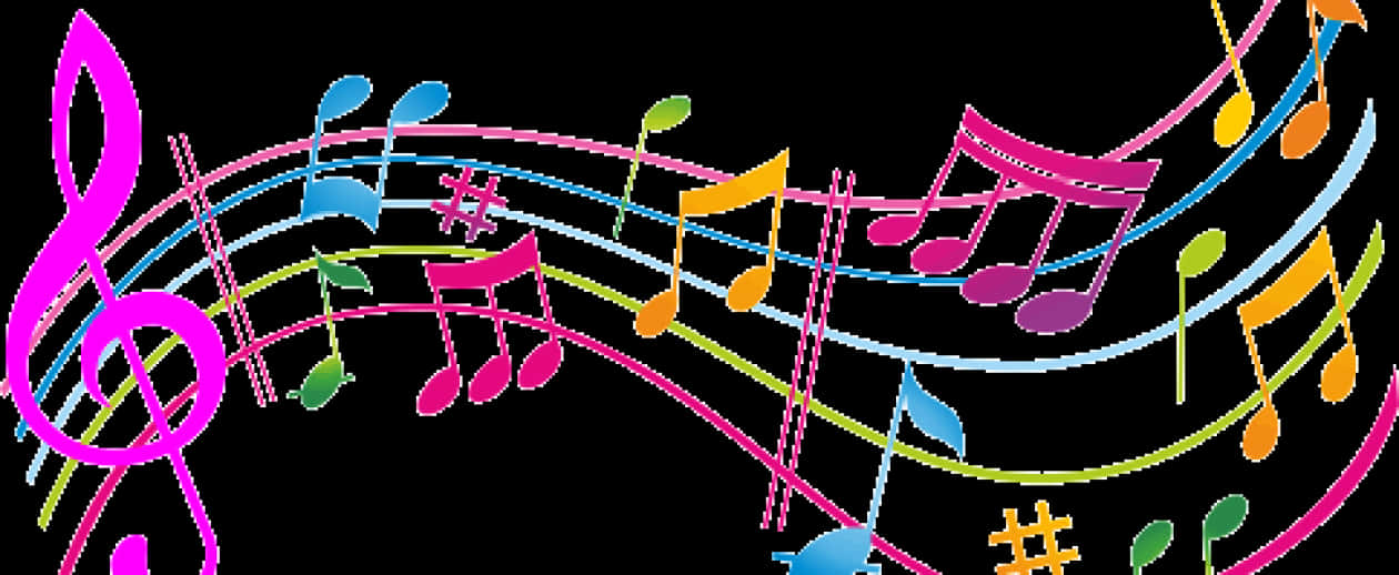 Colorful_ Musical_ Notes_ Background PNG