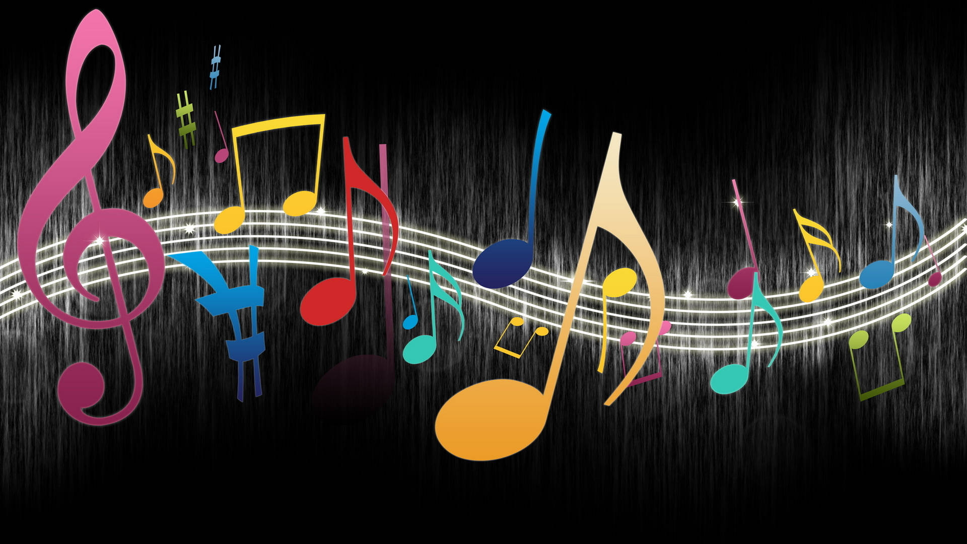 Colorful Musical Notes Wallpaper