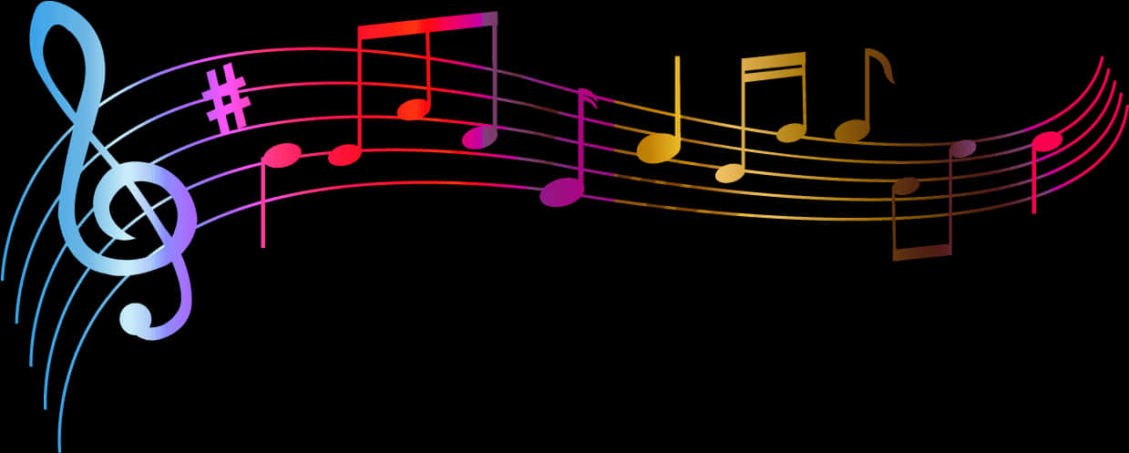 Download Colorful Musical Notesand Clef | Wallpapers.com