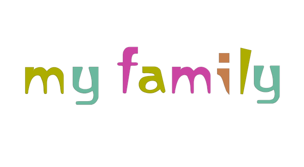 Colorful My Family Text Graphic PNG