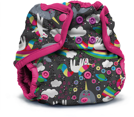 Colorful Narwhal Cloth Diaper PNG