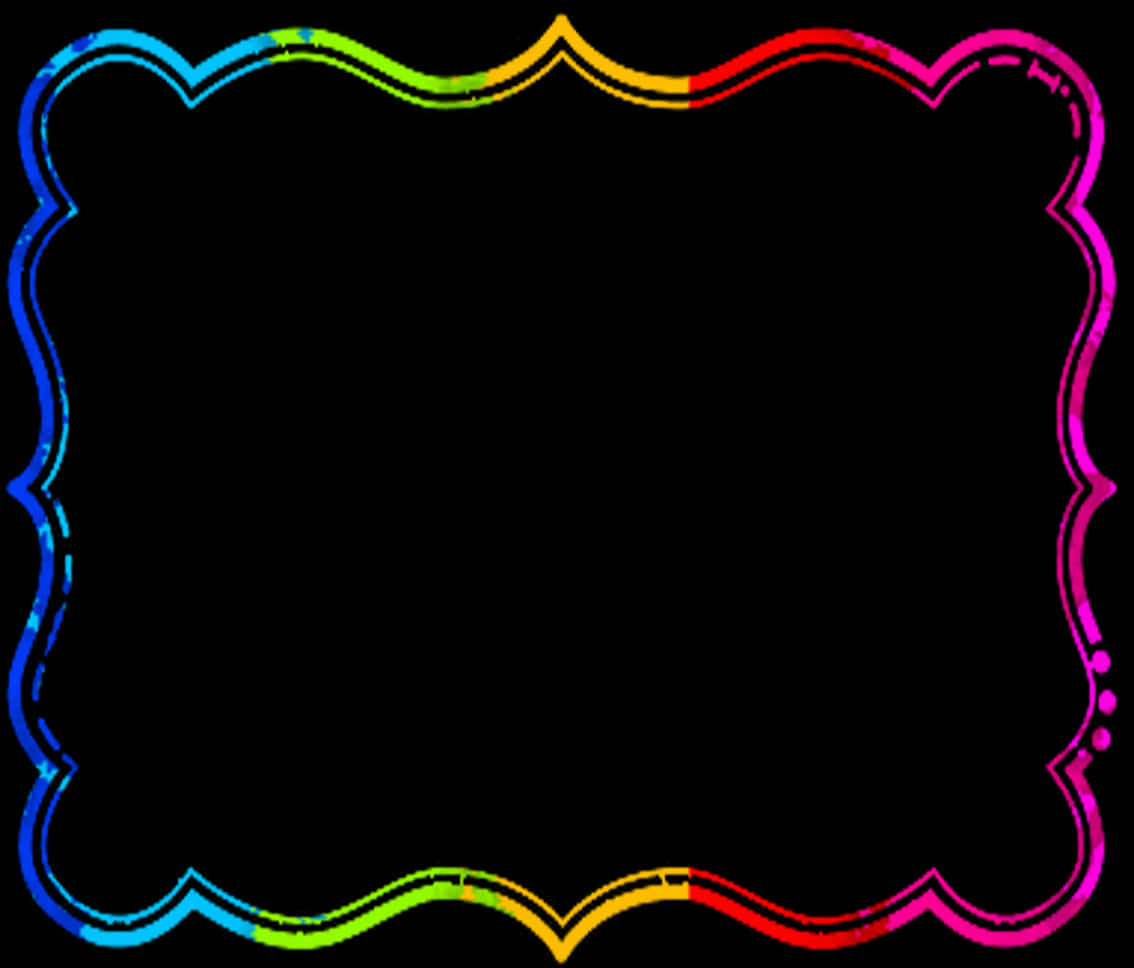 Colorful Neon Frame Border PNG