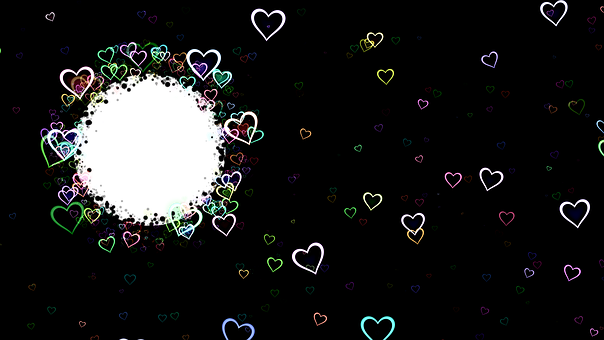 Colorful Neon Hearts Background PNG