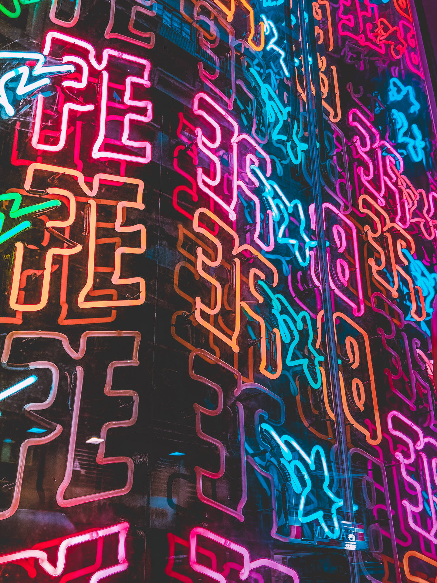 Colorful Neon Letters Wallpaper