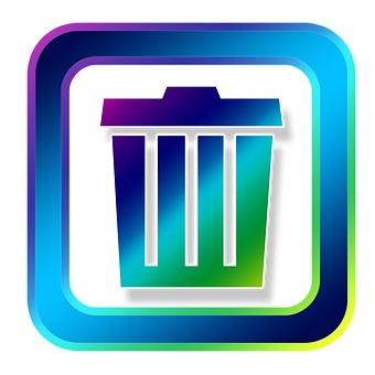 Colorful Neon Trash Icon PNG
