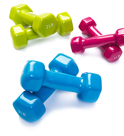 Colorful Neoprene Dumbbells Set PNG
