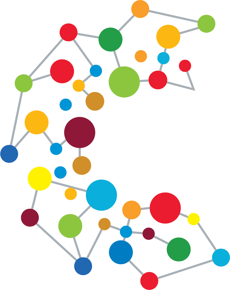 Colorful Network Connections Graphic PNG