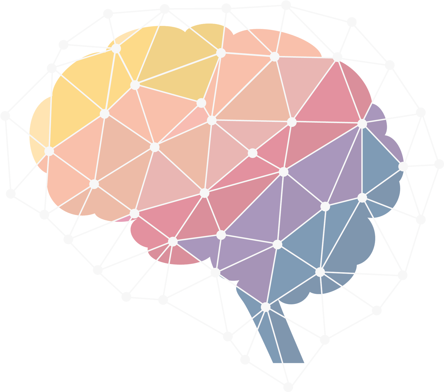 Colorful Neural Network Brain Clipart PNG