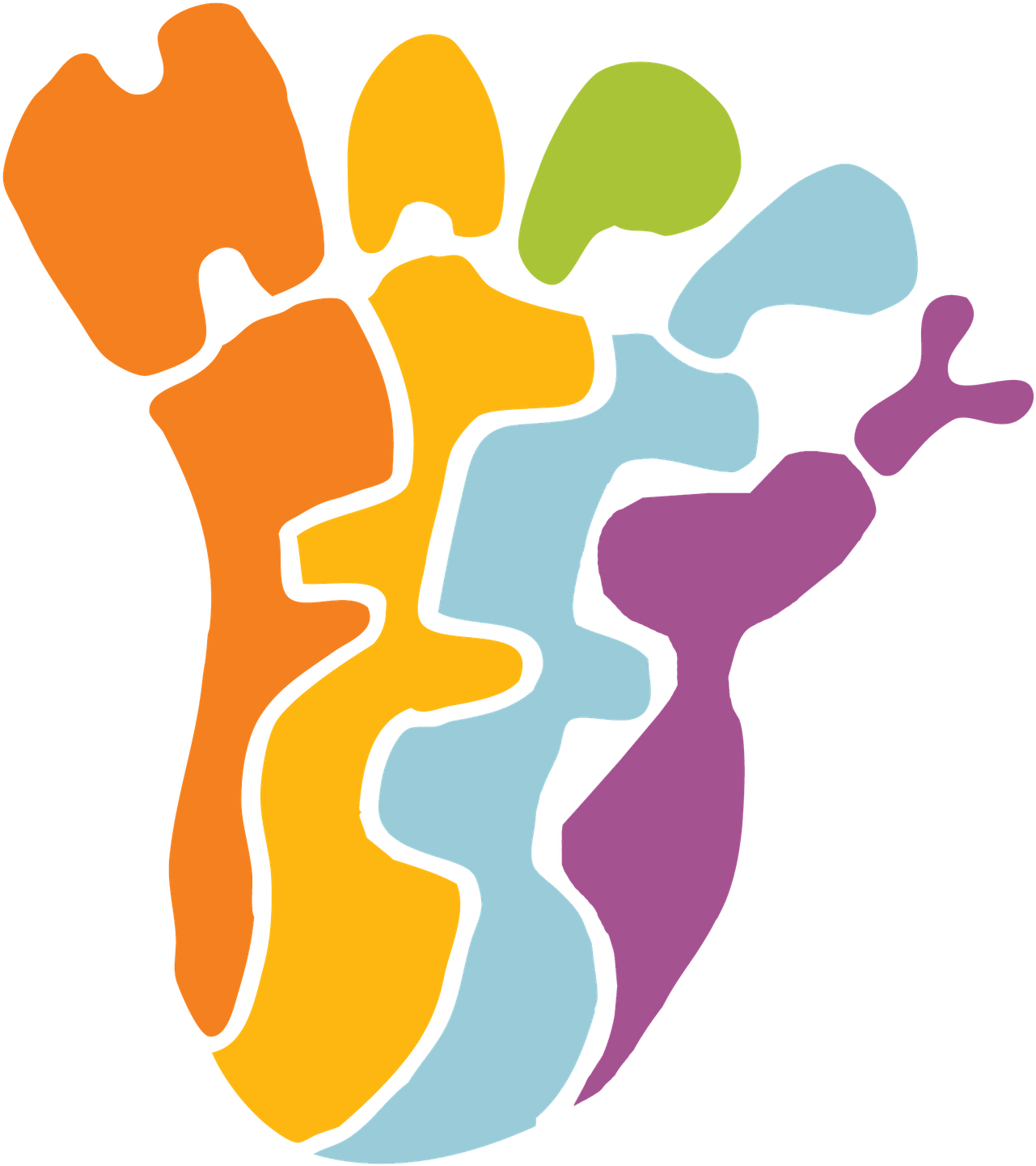 Colorful Newborn Footprint Art PNG