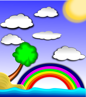 Colorful Nighttime Rainbow PNG