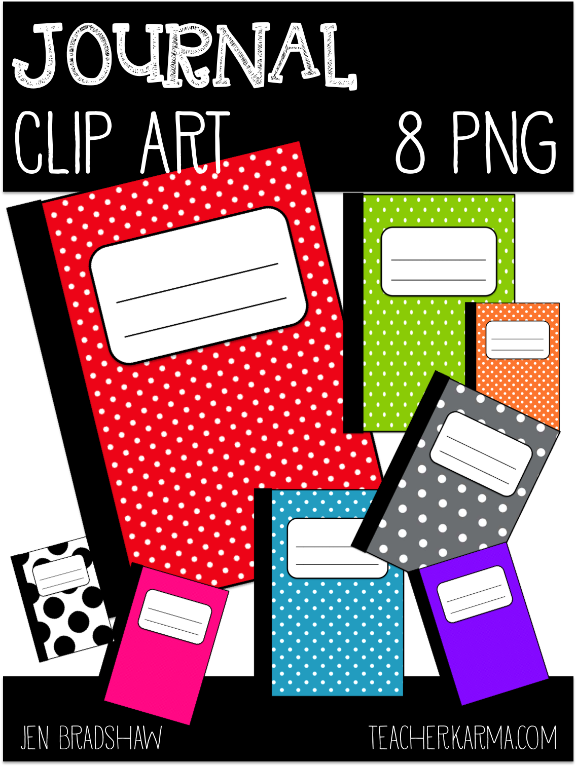 Colorful Notebook Covers Clipart PNG