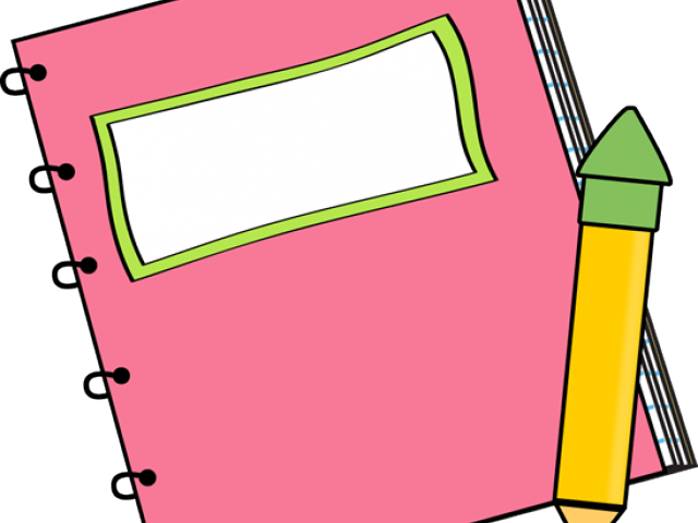 Colorful Notebookand Pencil Clipart PNG