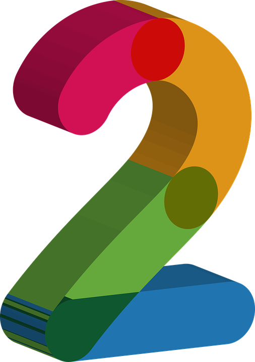 Colorful Number2 Graphic PNG