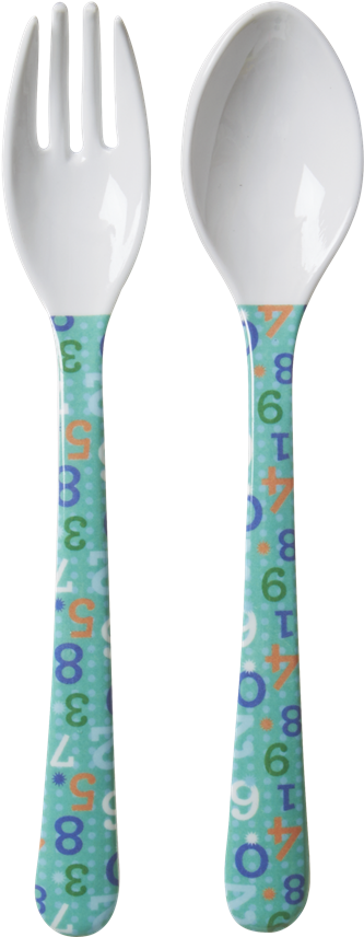 Colorful Numbers Forkand Spoon PNG