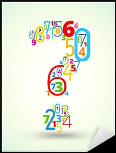 Colorful Numbers Question Mark PNG