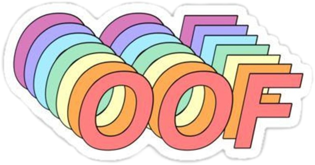 Colorful O O F Tumblr Sticker PNG