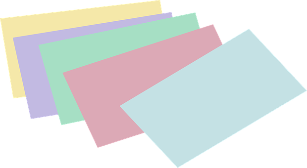 Colorful Office Paper Sheets PNG