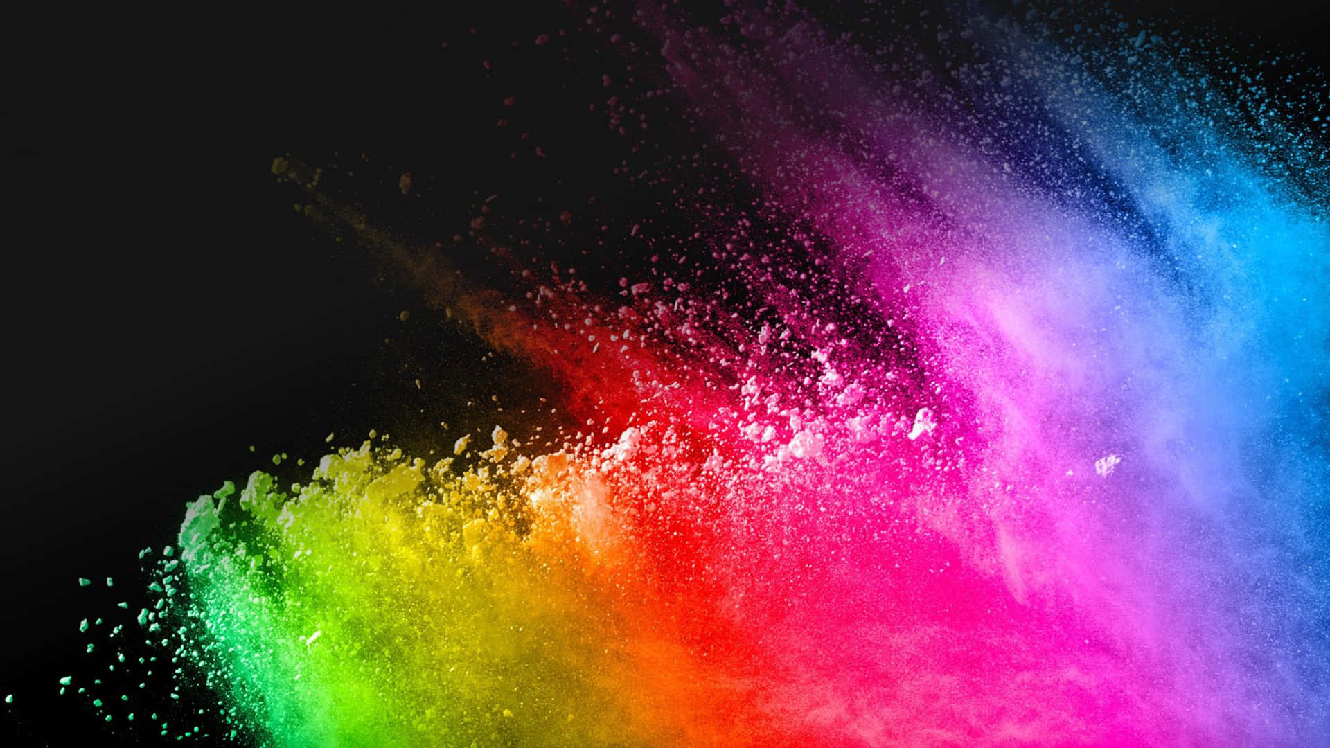 Colorful Powder On A Black Background Wallpaper