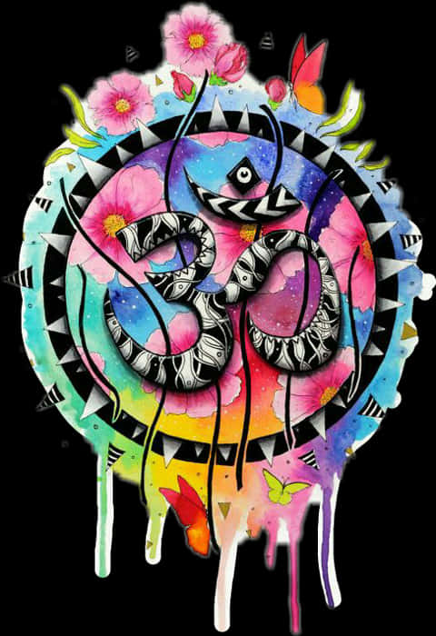 Colorful Om Symbol Artwork PNG