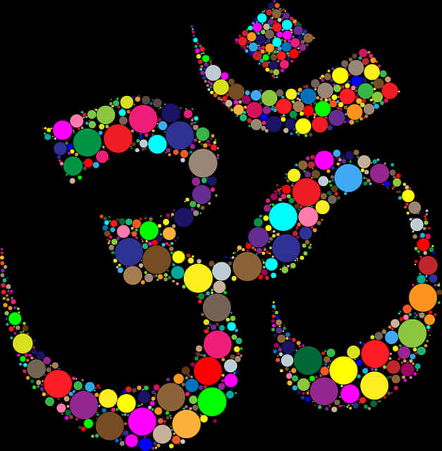 Colorful Om Symbol Circle Pattern PNG