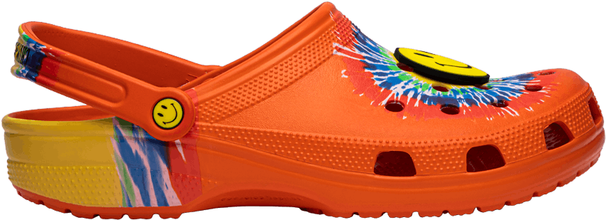 Colorful Orange Crocswith Jibbitz PNG