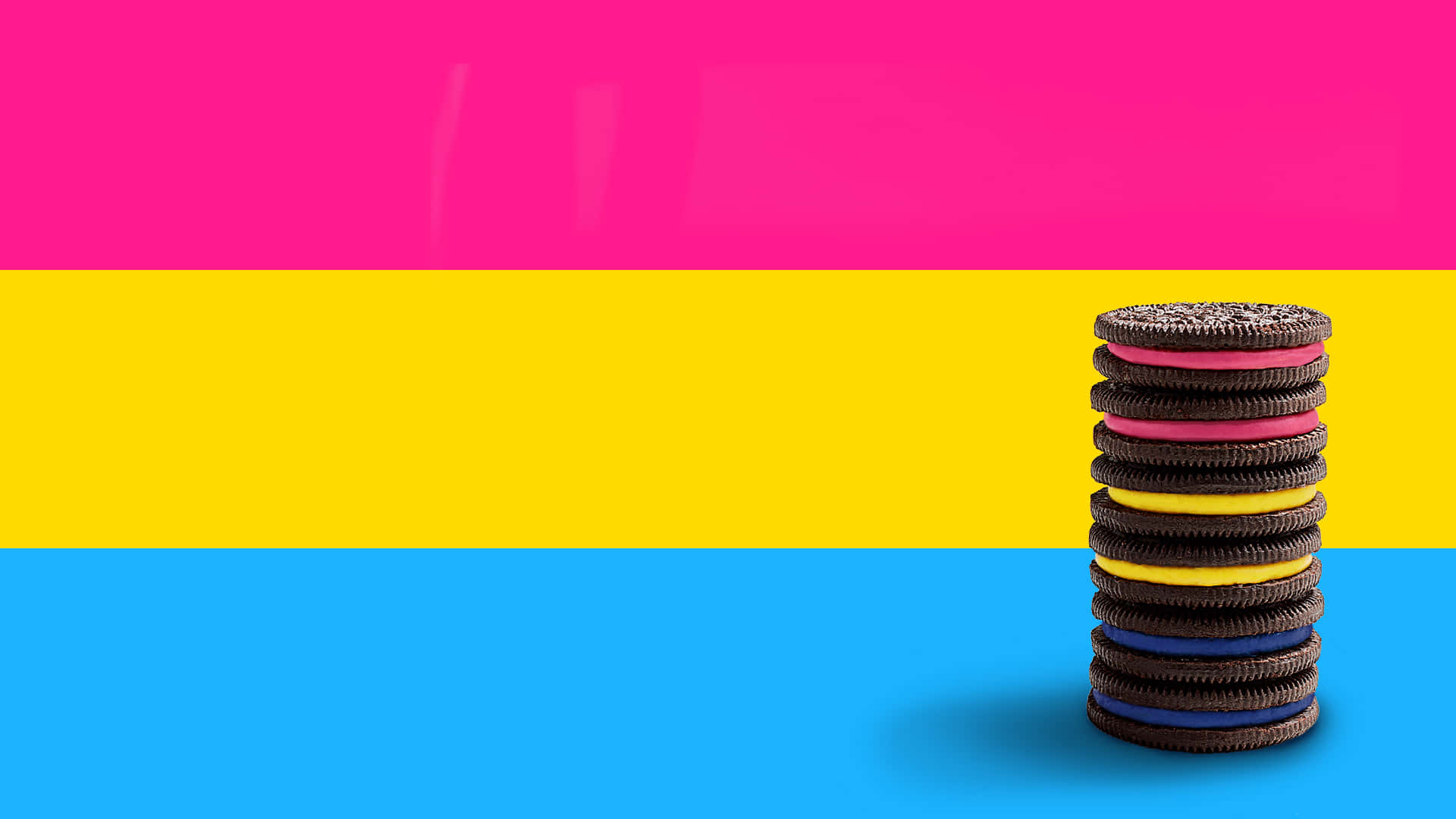 Colorful Oreo Stackon Pan Toned Background Wallpaper