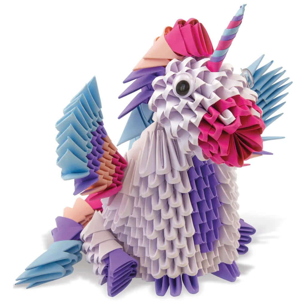 Colorful Origami Unicorn Sculpture Wallpaper