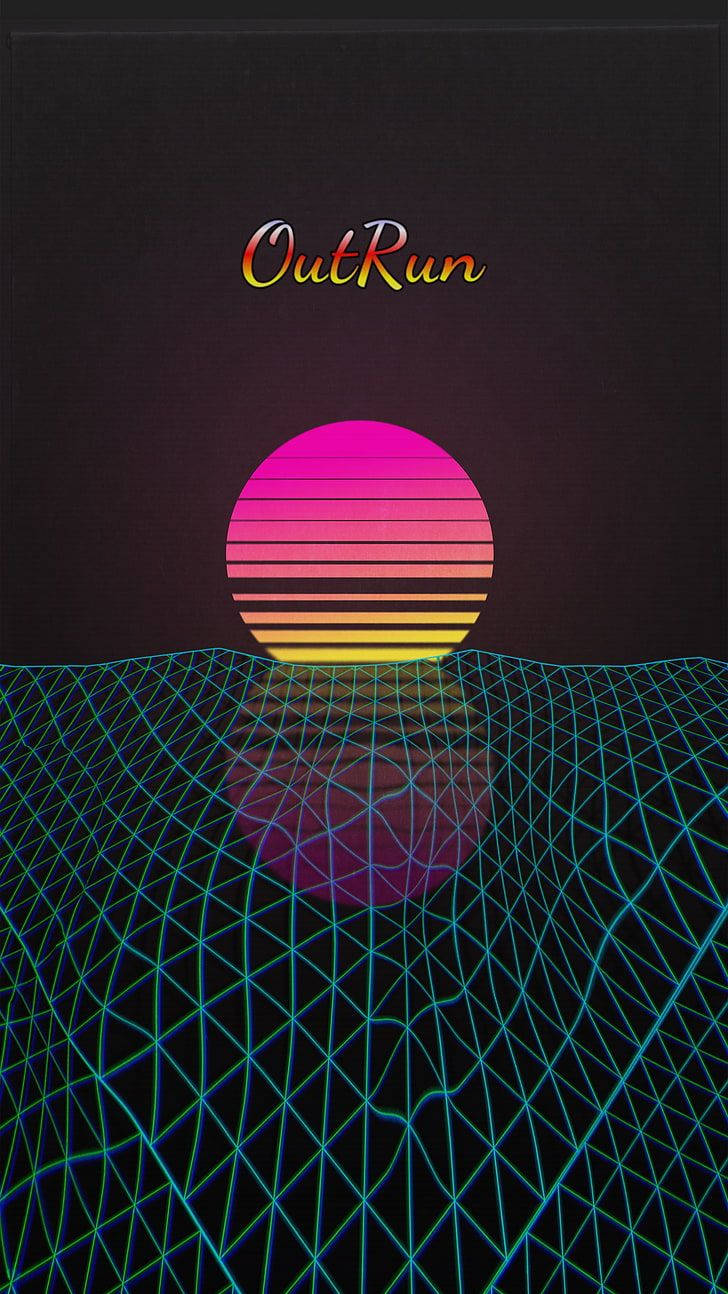Colorful Outrun Poster Wallpaper