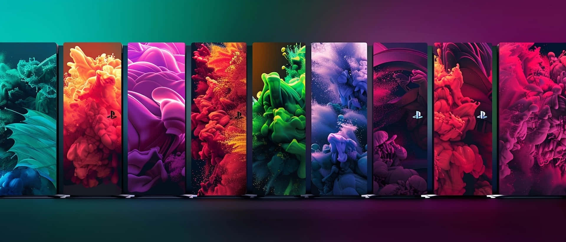 Colorful P S5 Consoles Display Wallpaper