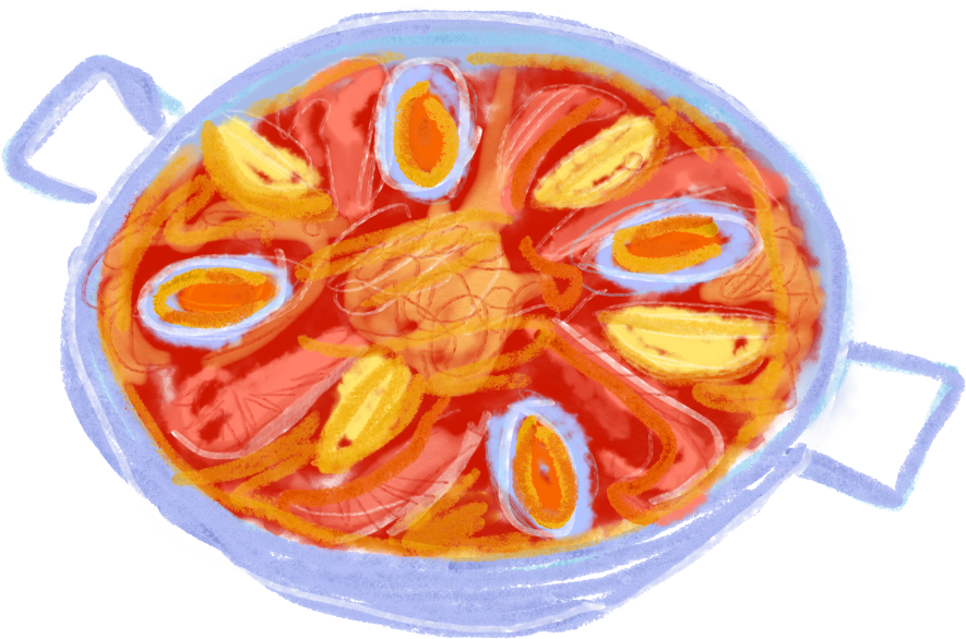 Colorful Paella Drawing PNG