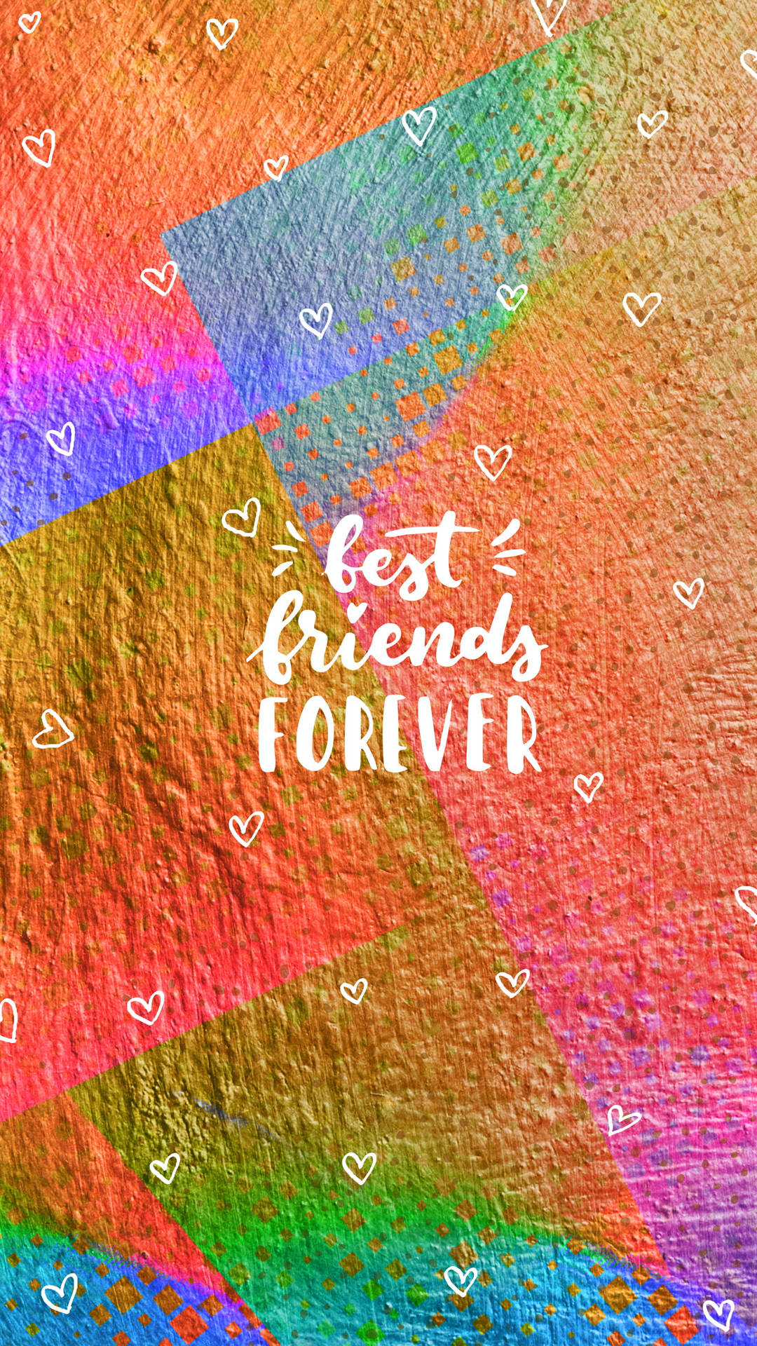 Colorful Paint Girly BFF Wallpaper