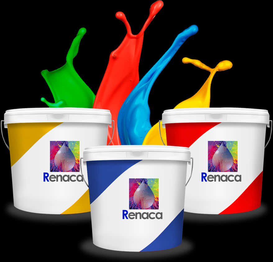 Colorful Paint Splash Buckets Renaca PNG