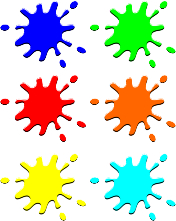 Colorful Paint Splatters Graphic PNG