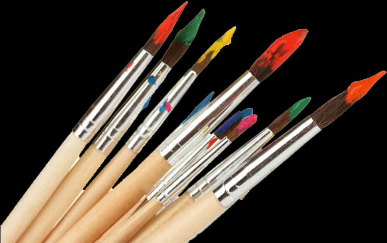 Colorful Paintbrush Tips PNG