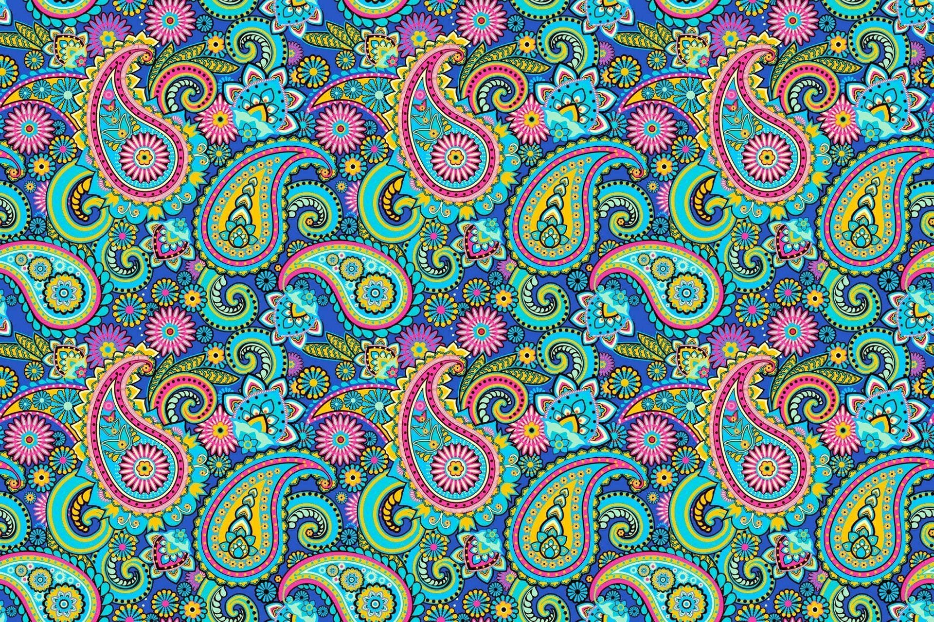 Colorful Paisley Print Wallpaper